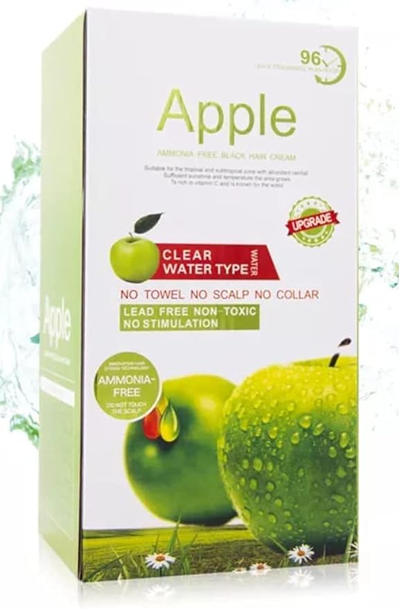 Apple Ammonia-Free Black Hair Cream 500ml (Pack of 2) Fast-Coloring, Gentle Hair Dye Solution